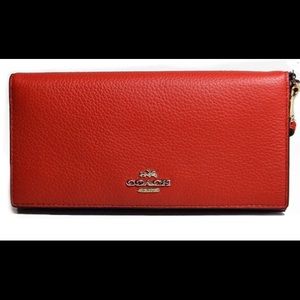 NWT Coach slim colorblock leather wallet